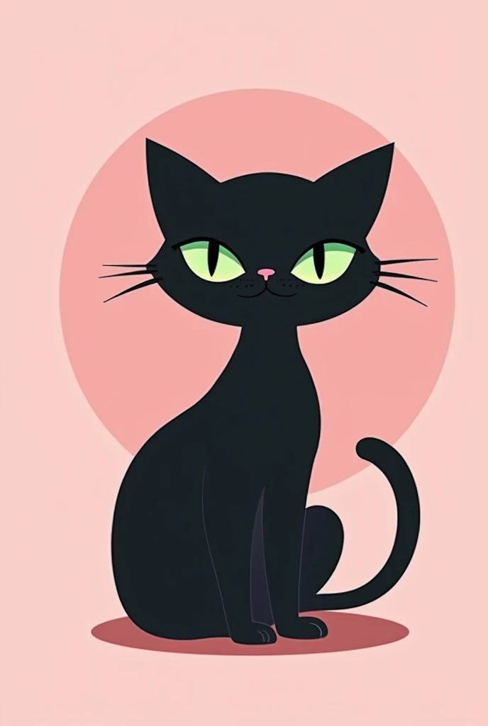 Logo for pastry shop, pink with a black cat
