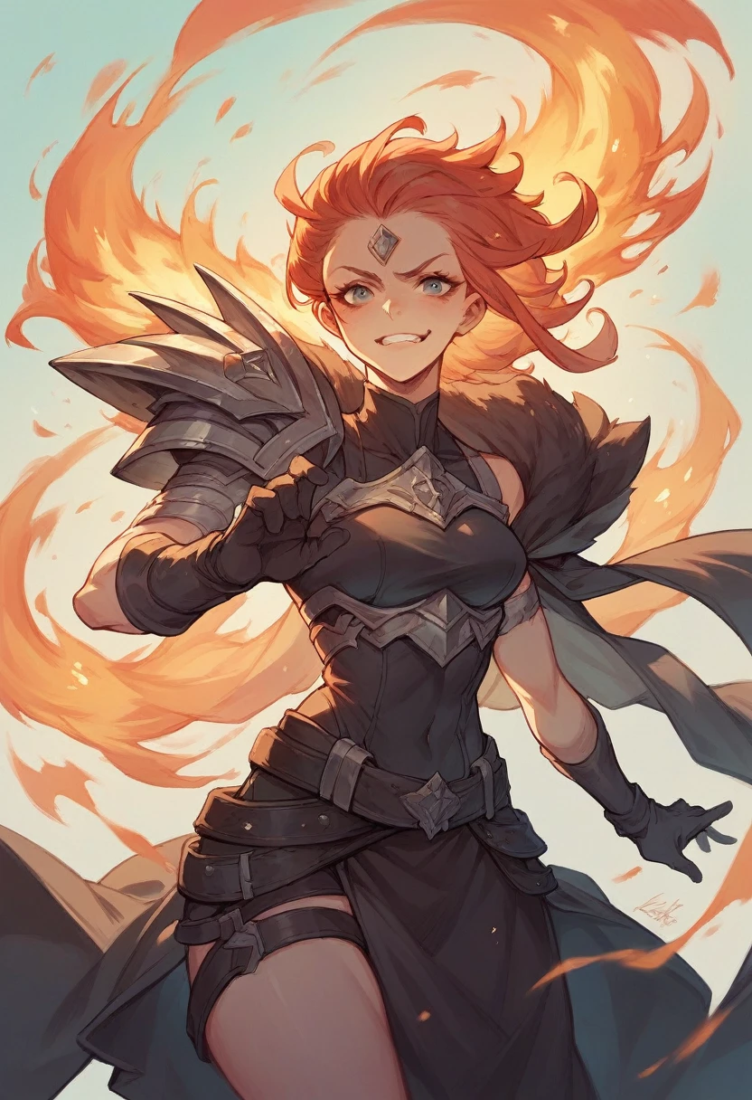 girl, engulfed in fire