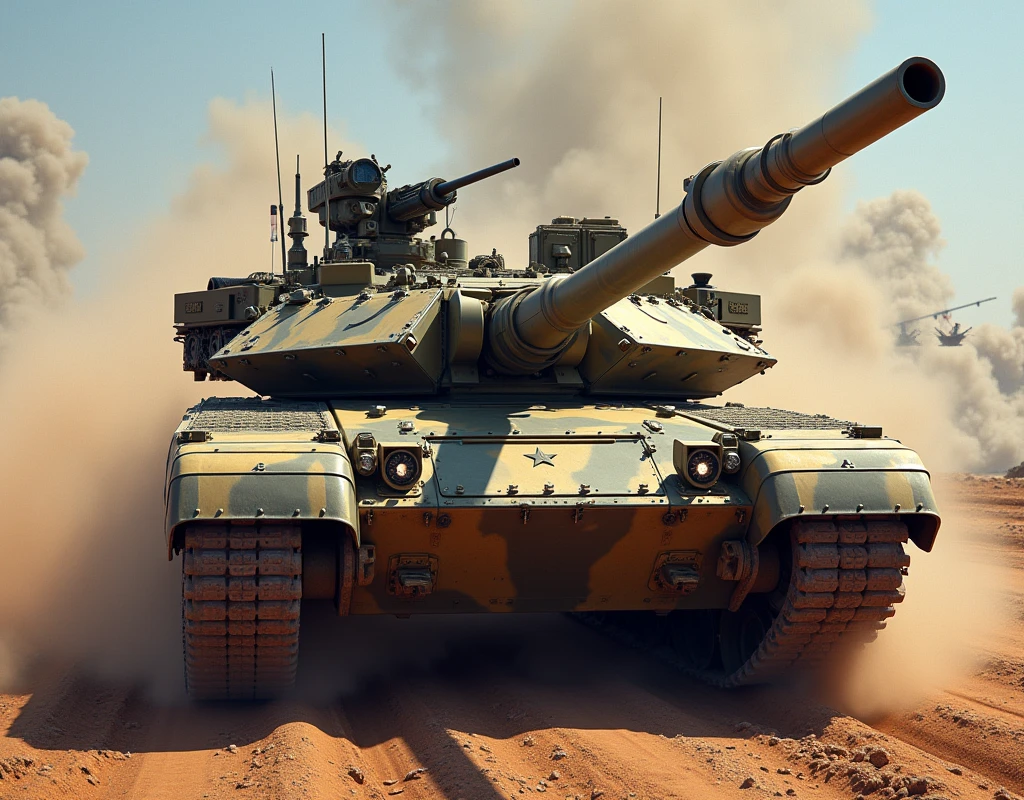 Armored Rocket Tank, war, United States M1A1 Abrams Main Battle Tank, Wide angle, panoramic view, dynamic movement, vivid, (masterpiece, best quality, absurdres, ultra-detailed, intricate details:1.3)