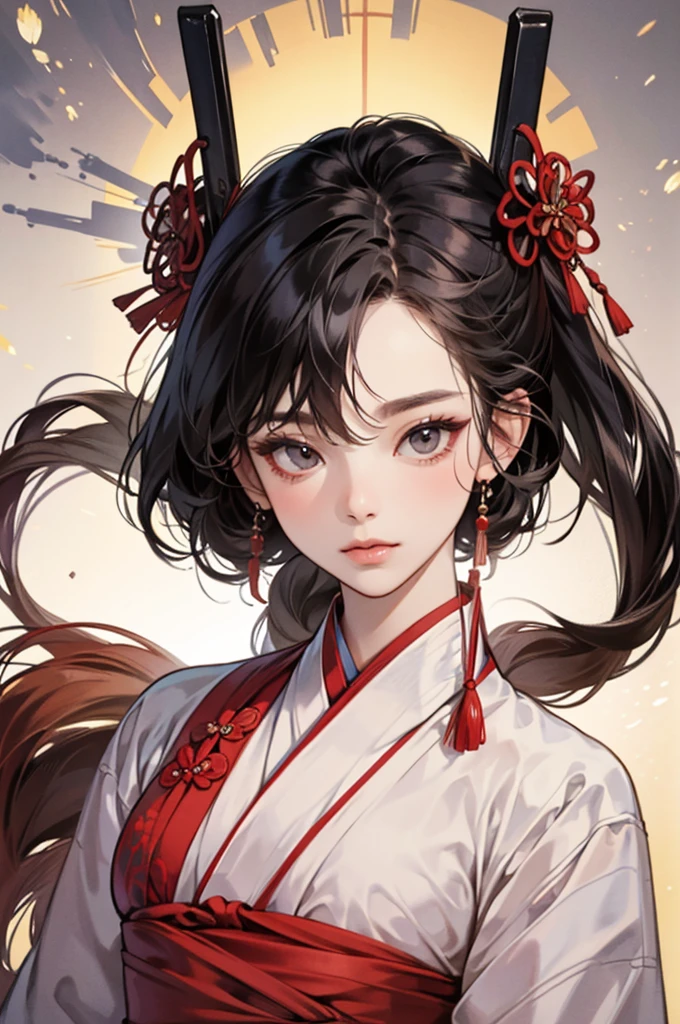 one person 16th century korean woman, hanbok, traditional korean clothing, portrait, upper body, sexy beauty, seductive, mature, sensual, Ink painting