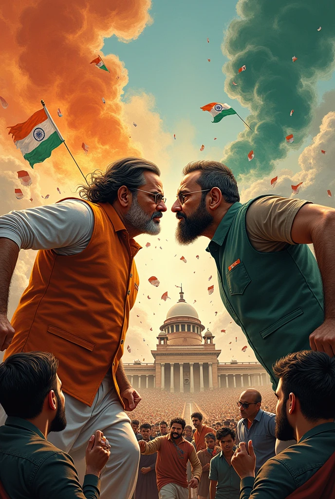 Congress and BJP fight 
