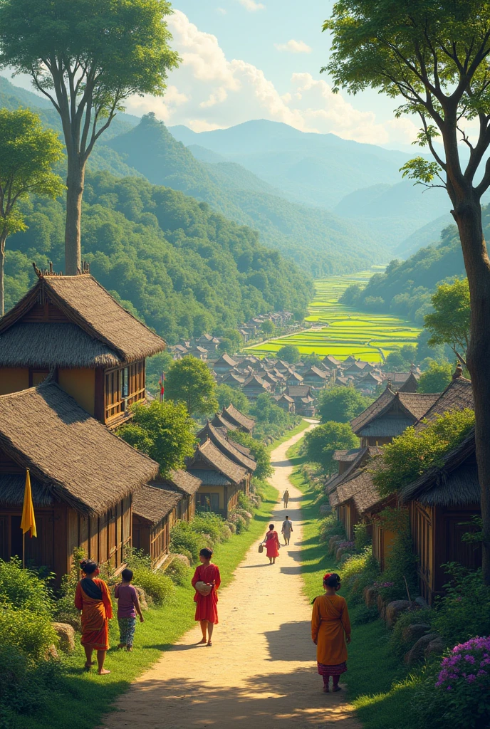 Myanmar villag