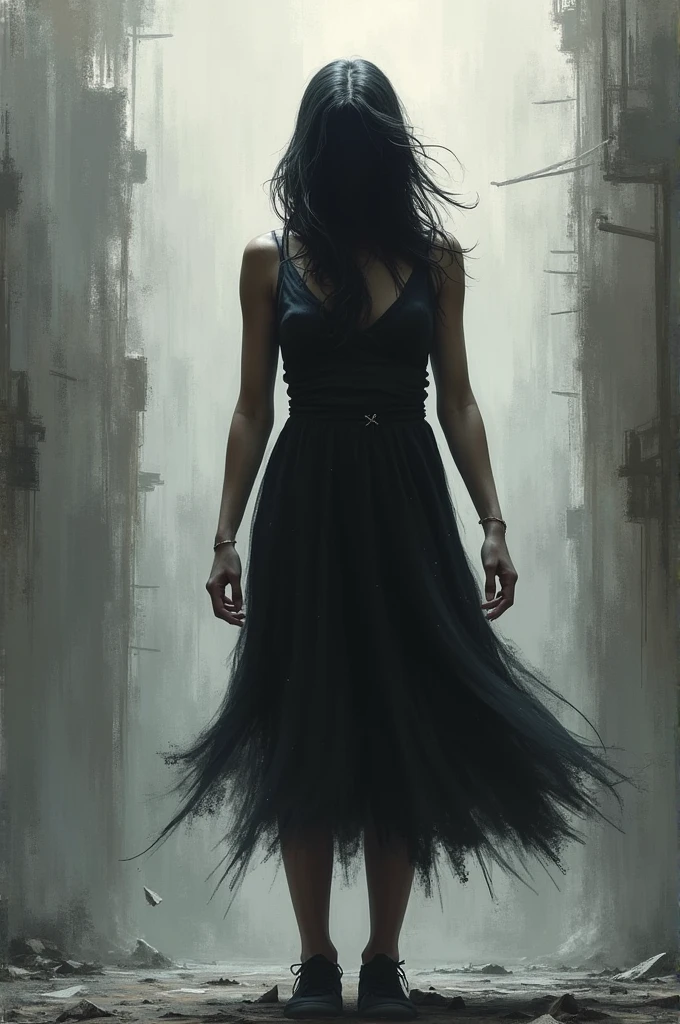 A monochromatic art based on unsafe society for women and increase in rapism
