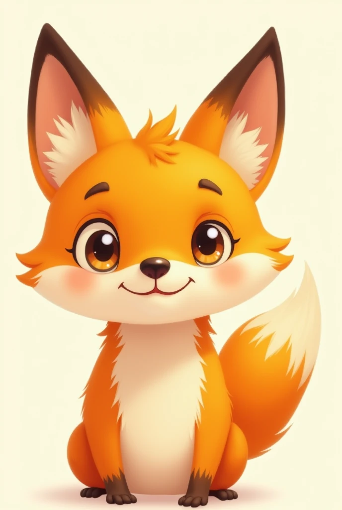  Cartoonist Fox face and  with little smile and orange colour or yellow little bit 

