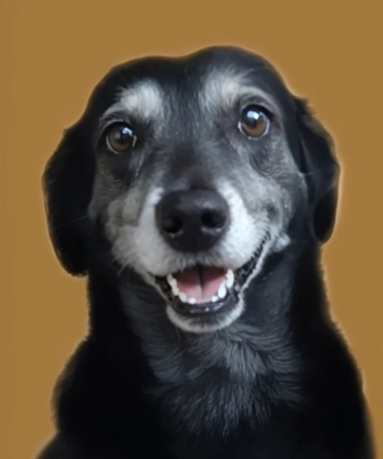 a very cute furry dog, hair drawn like cartoons, Perfectly drawn Eyes, eyes like a cartoon, gorgeous eyes, perfects eyes, She is very happy, She is smiling, the image is very detailed