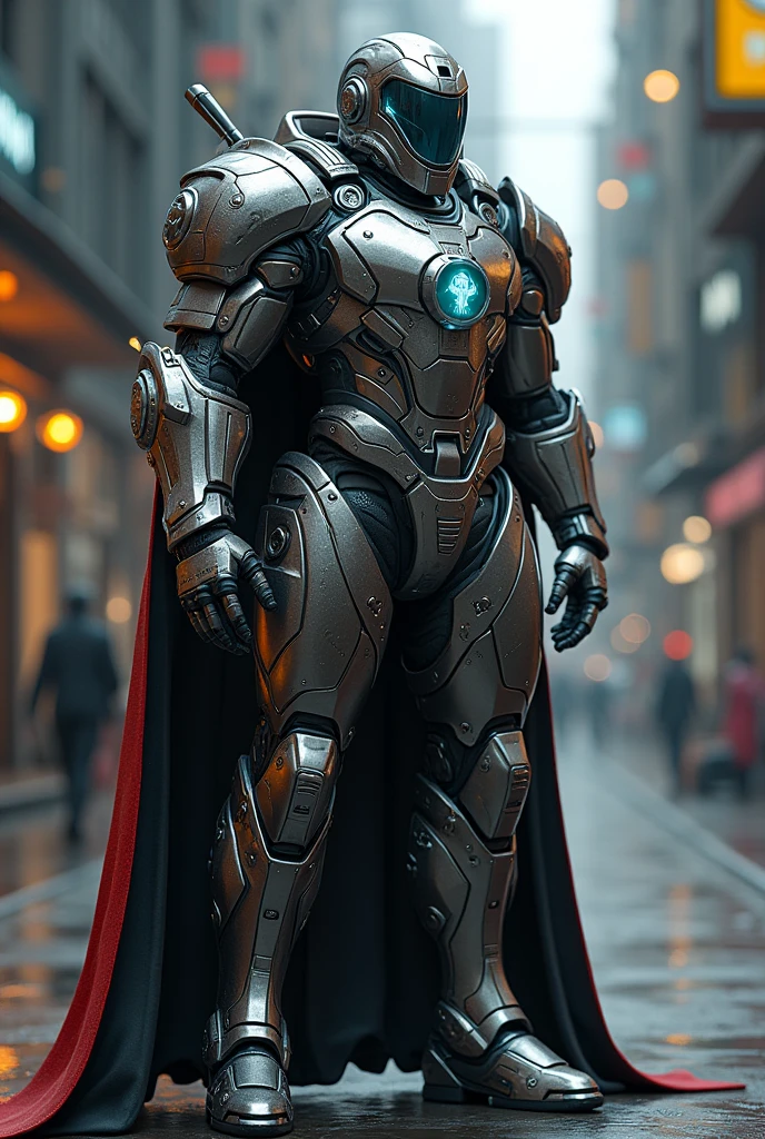 Imposing technological and futuristic armor, with laser swords and various equipment, in addition to having a symbol or a tribute to the Brazilian state of Espírito Santo, known as Capixaba