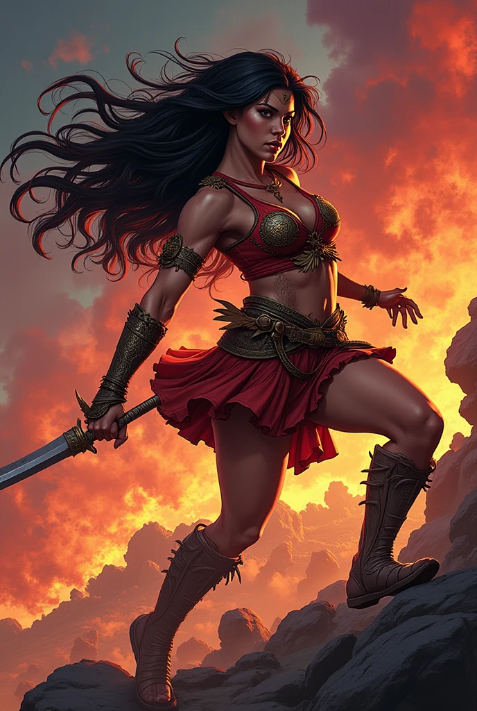 Make me a comic of at least 12 frames of warrior fever