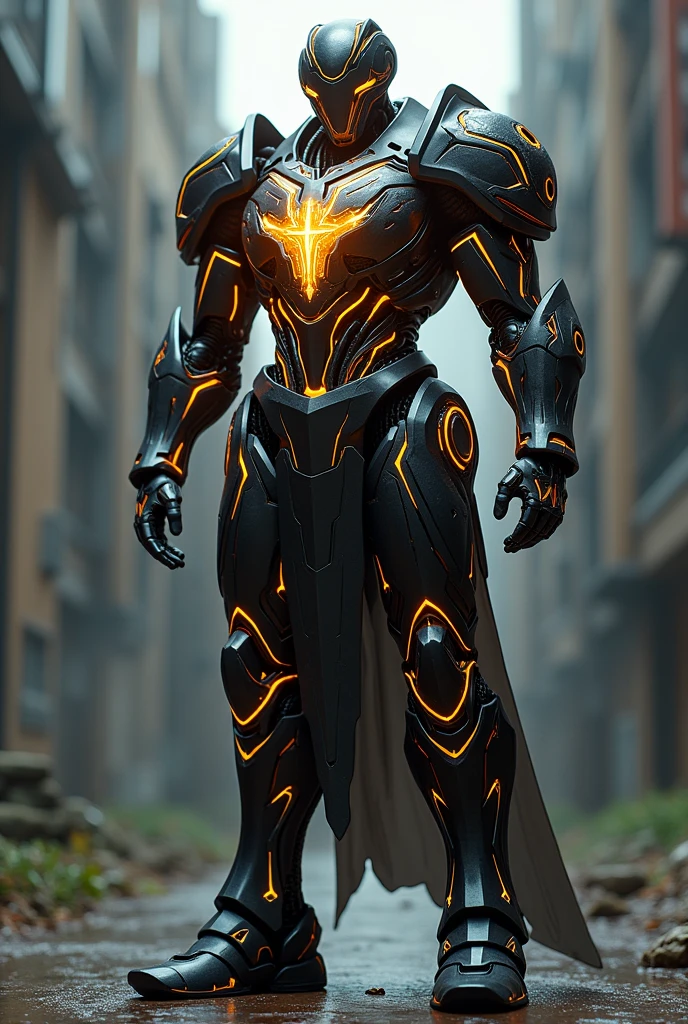 I want you to create a technological armor in honor of the state of Espírito Santo.  The armor has to be imposing and quite incredible and have a tribute to the holy spirit., state of Brazil.