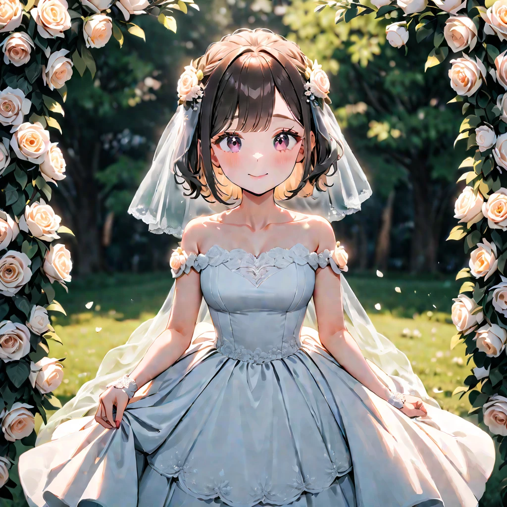 cute girl in wedding in white dress --preset 3 --style 1, ((medium quality)), ((medium quality))