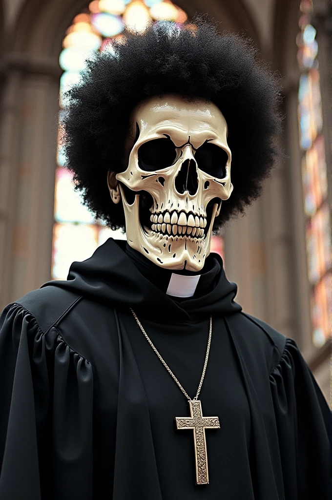 Skull in black clothes holding LGBT flag 