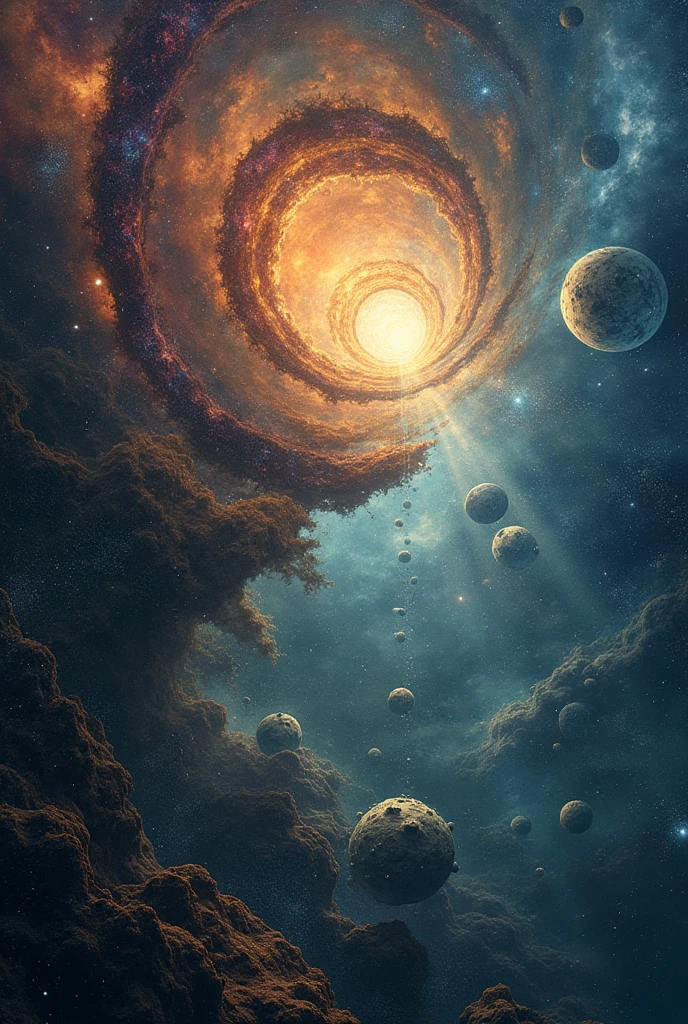 A photo where we can find Quantum Entanglement,Superconductivity,Time Dilation,Double-Slit Experiment,Schrödinger's Cat,Dark Matter,Dark Energy,Photoelectric Effect,Relativity,Uncertainty Principle,Higgs Boson,Gravitational Waves,String Theory,Multiverse,Antimatter,Quantum Tunneling,Cosmic Microwave Background,Wave-Particle Duality,Electromagnetic Spectrum,Fermion,Boson,Neutrino,Hawking Radiation,Superposition,Chaos Theory,Big Bang,Event Horizon,Plasma and Singularity.
