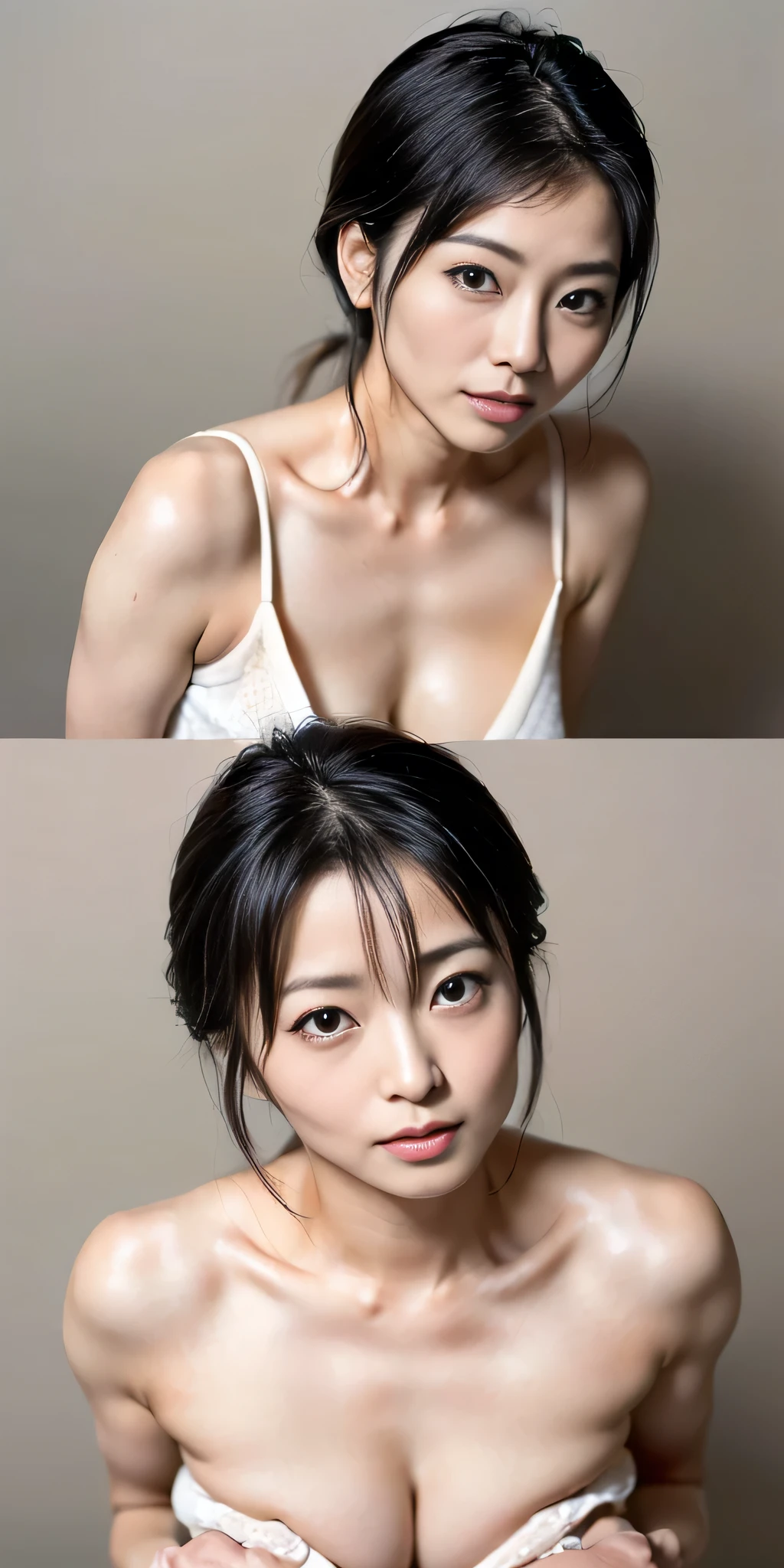 Japanese beautiful mature woman, ((The most beautiful Japanese mature woman))(She has a modest and simple look, But her body is super sexy:1.95)、Hot((((35 year old beautiful mature woman gives handjob to 18 year old young man's extremely huge penis:1.85))))、(((Huge breasts that are too big and saggy))), (Nipples pointing upwards)、(((RAW development、Very realistic、White skin)))、Large Image、((anyway, Make your skin glow with semen:1.65))、((((long and smooth black hair))))、((((A full body, intense and obscene, that fulfills all sexual desires.:1.65))))、((Because she's her boyfriend's sex slave:1.55))、(((The skin is wet、Skin with soap bubbles)))、(((A mother's gaze that looks lovingly, intensely, and lewdly at her son:1.35)))、Bedroom、((Beautiful mature woman gives handjob to young man:1.65))、((Semen coming out of the male organ:1.45)), ((Young man with huge penis dominates beautiful mature woman)), ((((Extremely large 18 year old male penis:1.75))), ((Lift yourself up and put on a proud face)), ((Very large breasts bigger than a face:1.95)), ((The liquid representation is extremely realistic:2.99)), ((The depiction of liquid semen is extremely realistic.:1.95)), ((The depiction of liquid semen being ejaculated from the penis is extremely realistic, with the entire body being drenched in a large amount of semen.:1.35)),((((Extremely accurate anatomy)))), (((My room is covered in semen:1.65))), ((((NSFW:1.65))))