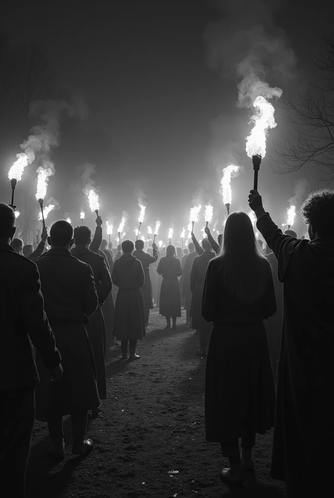 un groupe de villageois courageux décida. Armés de torches et de prières la nuit