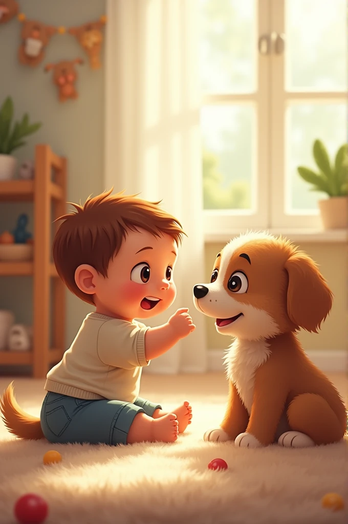 Baby with dog