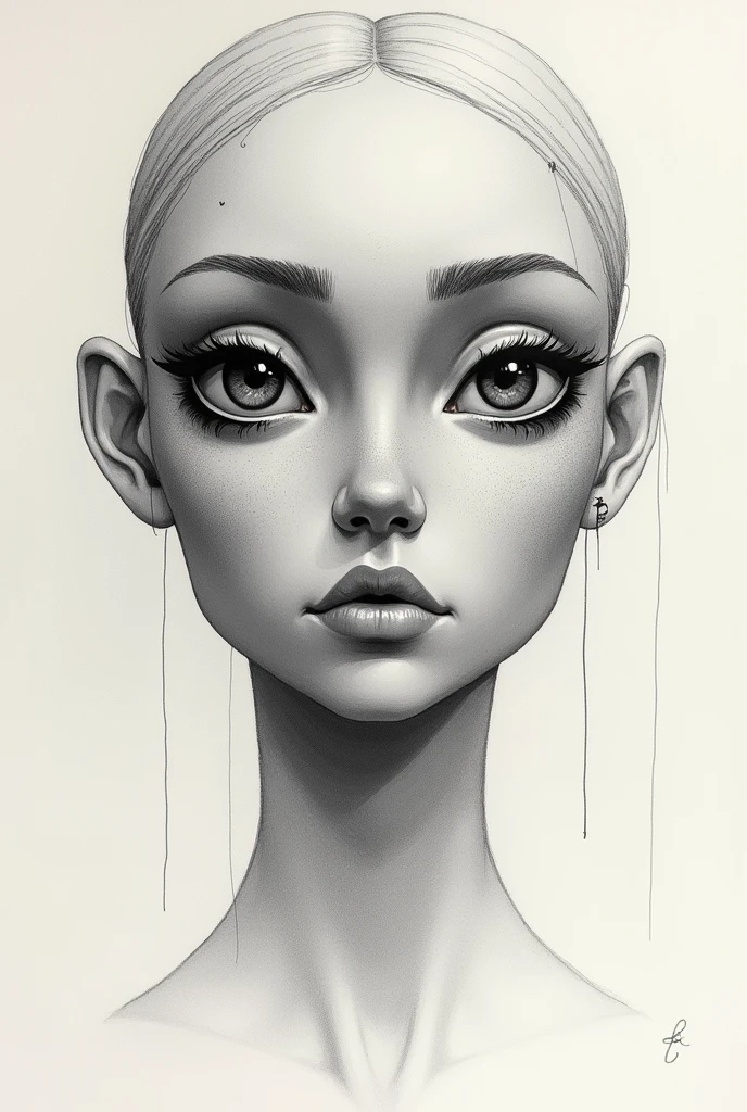 geometric face character drawing