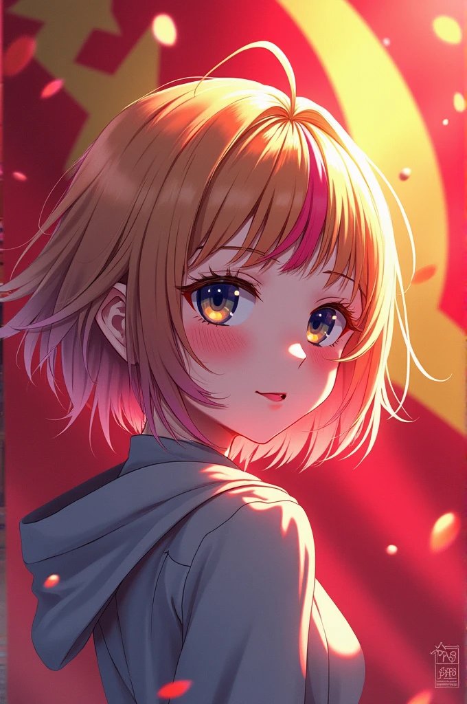 Anime girl with URRS flag 2D Animation