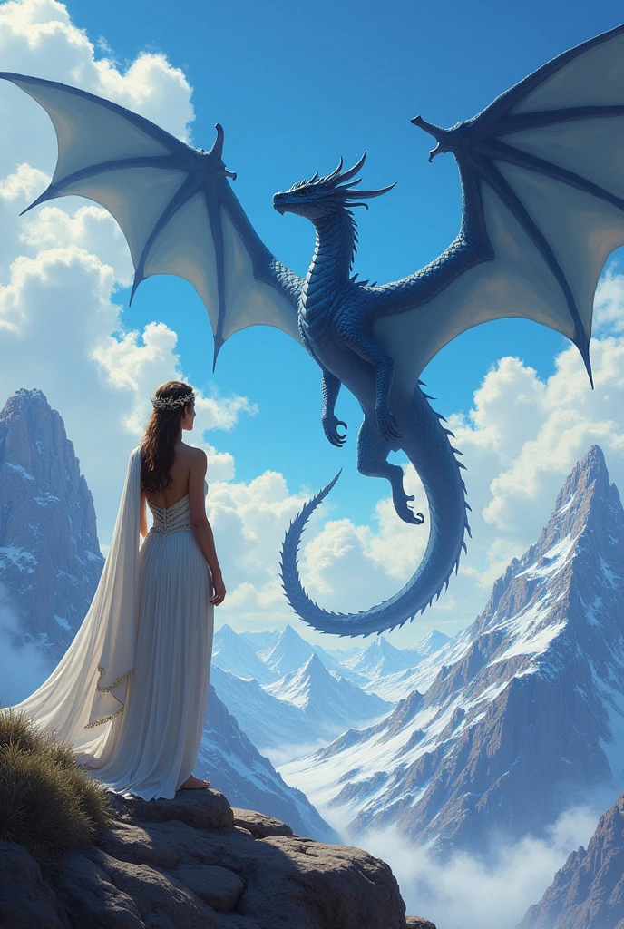 A black dragon with a woman wearing a white dress and written XPSR-24