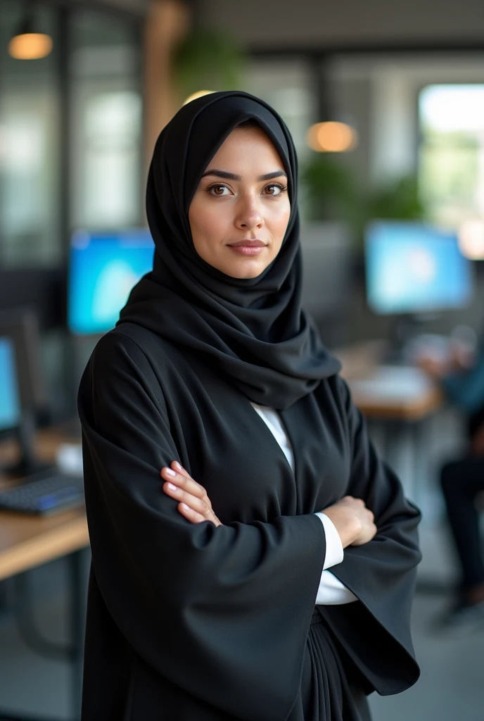 Muslim girl post graduated in multimedia