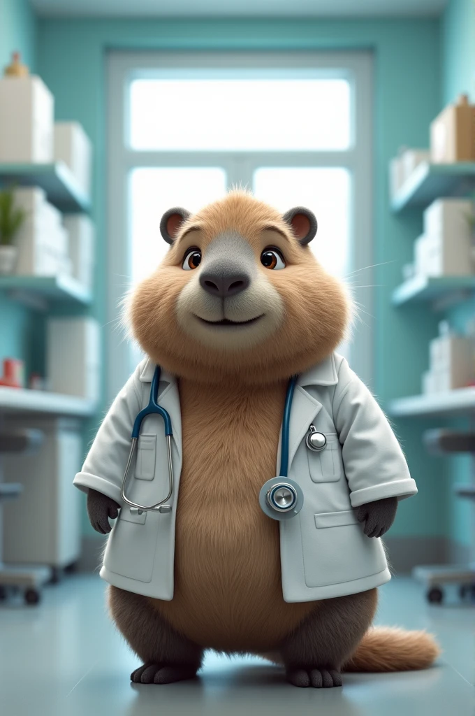 Fluffy medical capybara