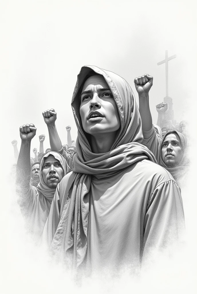 Create a pencil drawing of the right to freedom of expression and opinion