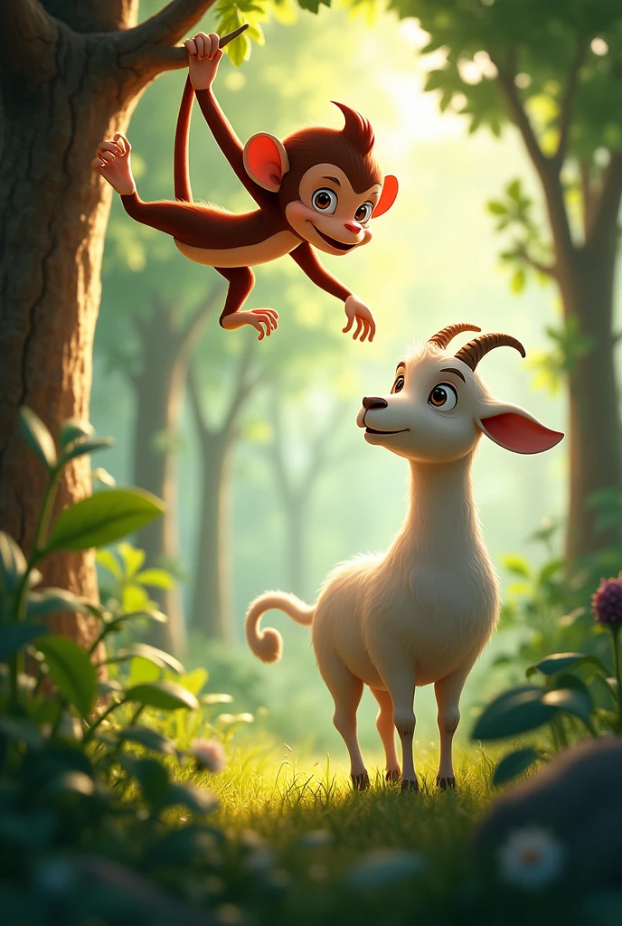 Monkey: Max, a clever and agile monkey who loves climbing trees and exploring.
Goat: Bella, a gentle and kind-hearted goat who is strong and reliable.