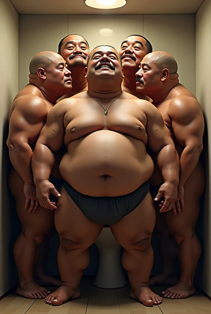 Photorealistic、Japanese、middle aged、Thick、Single eyelid、Six-headed、Soft impression、50s、Metabolic、Short moustache、Short shaved head、square、whole body、Muscle Bear、Japan、same-sex love、indoor、Cock、erection、Full Body、fat、Giant、Masturbation、Thick legs、Thick arms、Thick face、Fat、muscle、Thick waist、Fat Belly、Short beard、Dark skin tone、Glare、Short arms、Short legs、Bodybuilder、Hairy、Chinese Squat、Thick waist、Thick neck、Thanos、Looking up angle、Plump、Pleasant face、Wipe your ass、Japanese-style toilet、Low - Angle、