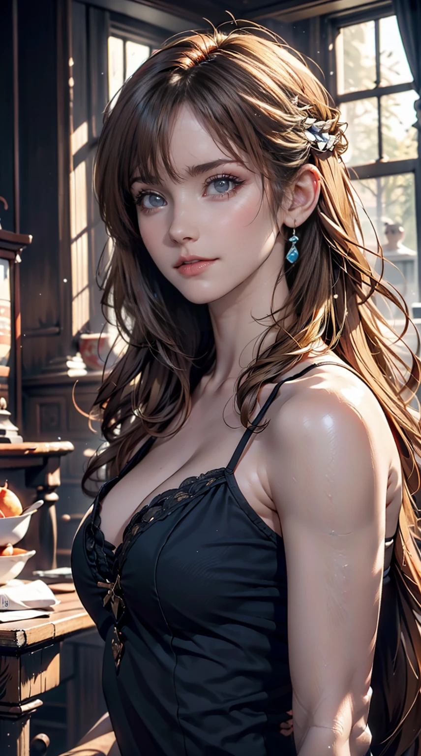 (Very detailed CG ユニティ 8k 壁紙,masterpiece, Highest quality, Very detailed),(Best lighting, Best Shadow, Very delicate and beautiful),floating,High saturation,Blonde+blue eyes:1.2,Gloomy Gothic Landscape, Long Hair, Gazing into the distance. (長いブロンドの髪と輝くblue eyesのゴシック照明を持つ美しい女の子)