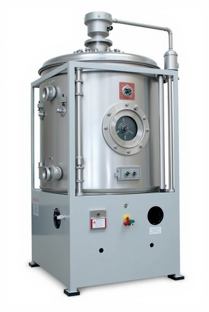 calandria type evaporator with agitator, condensate outlet with CONDENSATE OUTLET (vapor leaving in the form of condensed liquid)
FEED
PRODUCT OUTLET concentrated solution
NON-CONDENSABLE GASES OUTLET
STEAM INLET
STEAM OUTLET

