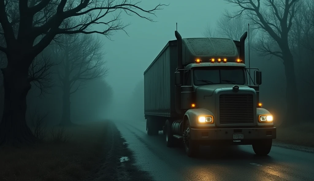 A TRUCKER ON THE ROAD LOOKS LIKE AN OLD WOMAN ON THE SINISTER ROAD