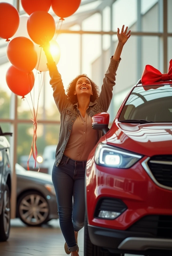 A very happy person with a new car