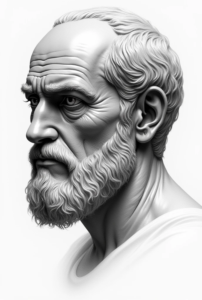 Plato(philosophy )black image pencil image for YouTube thumbnail (eye contact right side)