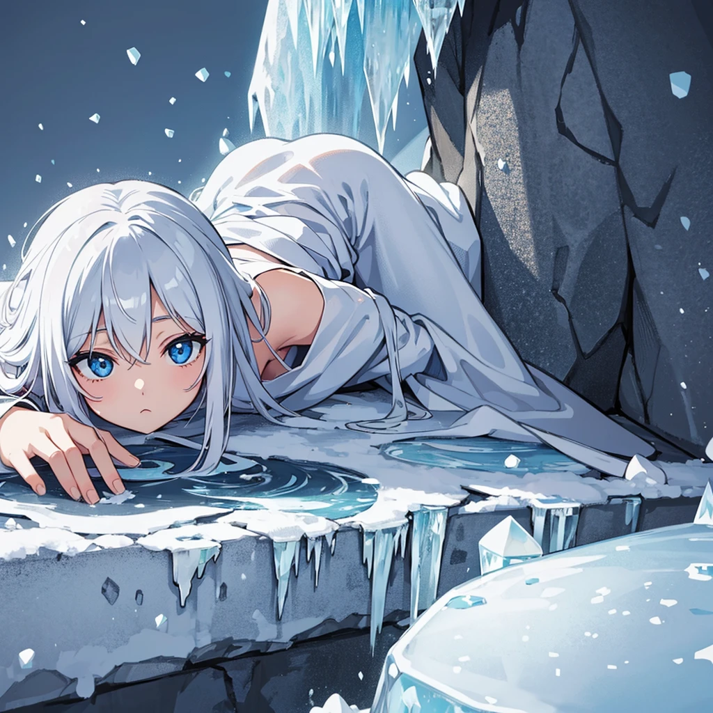 Best illustrations、Best Quality、(No humans、Background only)、((((Land of Ice、Snowstorm))))、