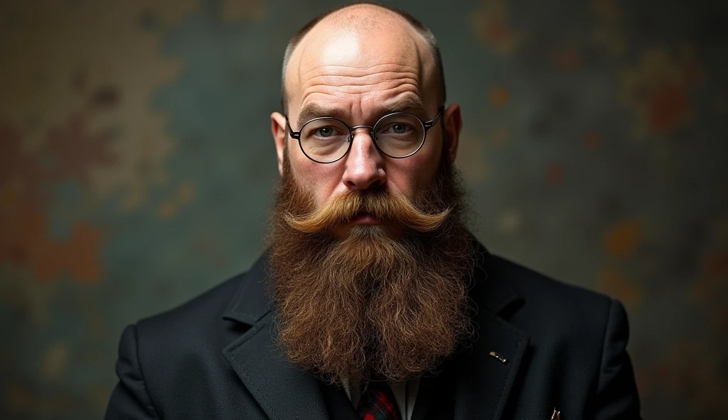 make a picture of Lev Ilyich Mechnikov he is bald in the middle of his head he wears glasses and has a big beard