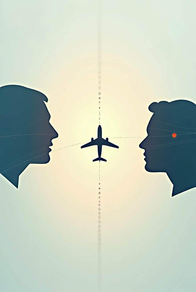 An image of love between the United States and Guatemala united by a dashed line and an airplane in the middle