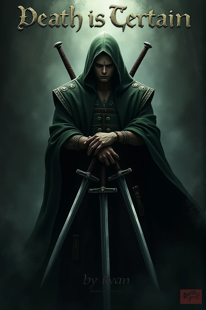 An album cover for a song titled "Death is Certain" with the song title written in English, featuring the character Zoro, and the text "by Ryan".