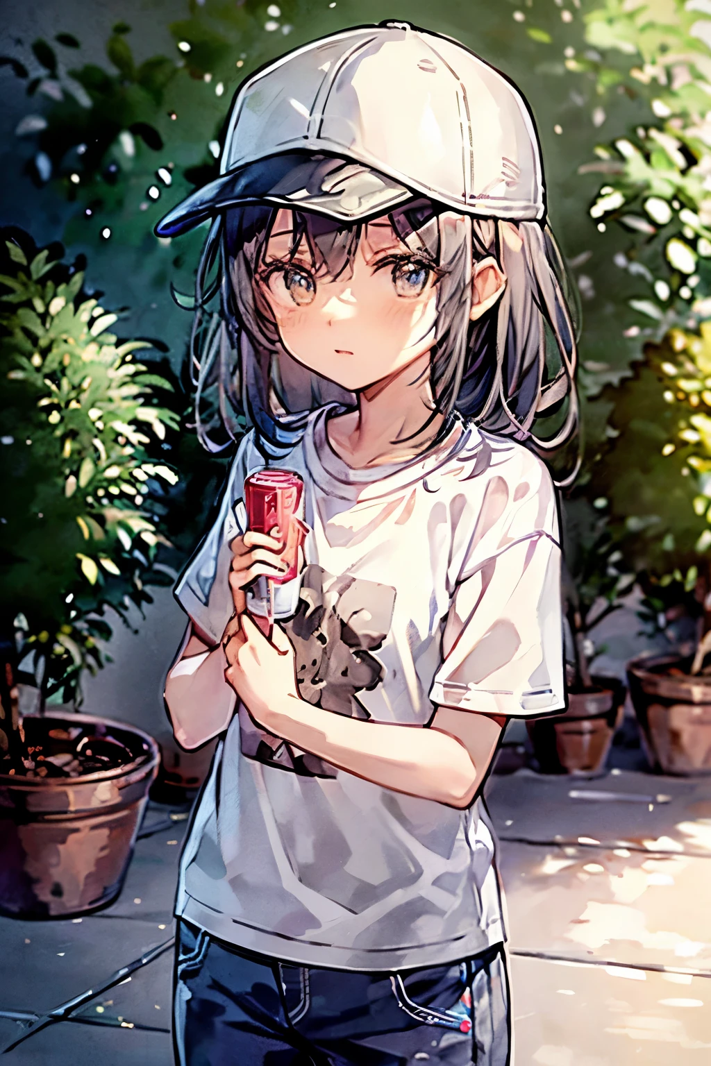 Baseball cap、cute、girl、T-Shirts、casual