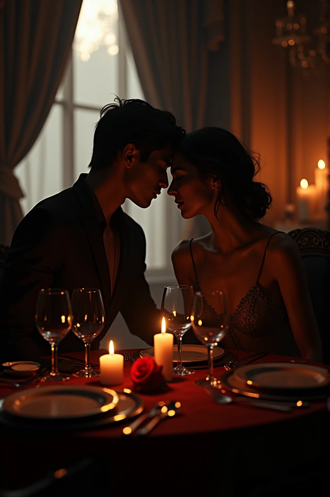 Candle light dinner with my lover with dark romance 