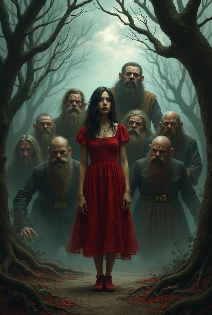 Red Shoes and the seven Dwarfs dark fantasy