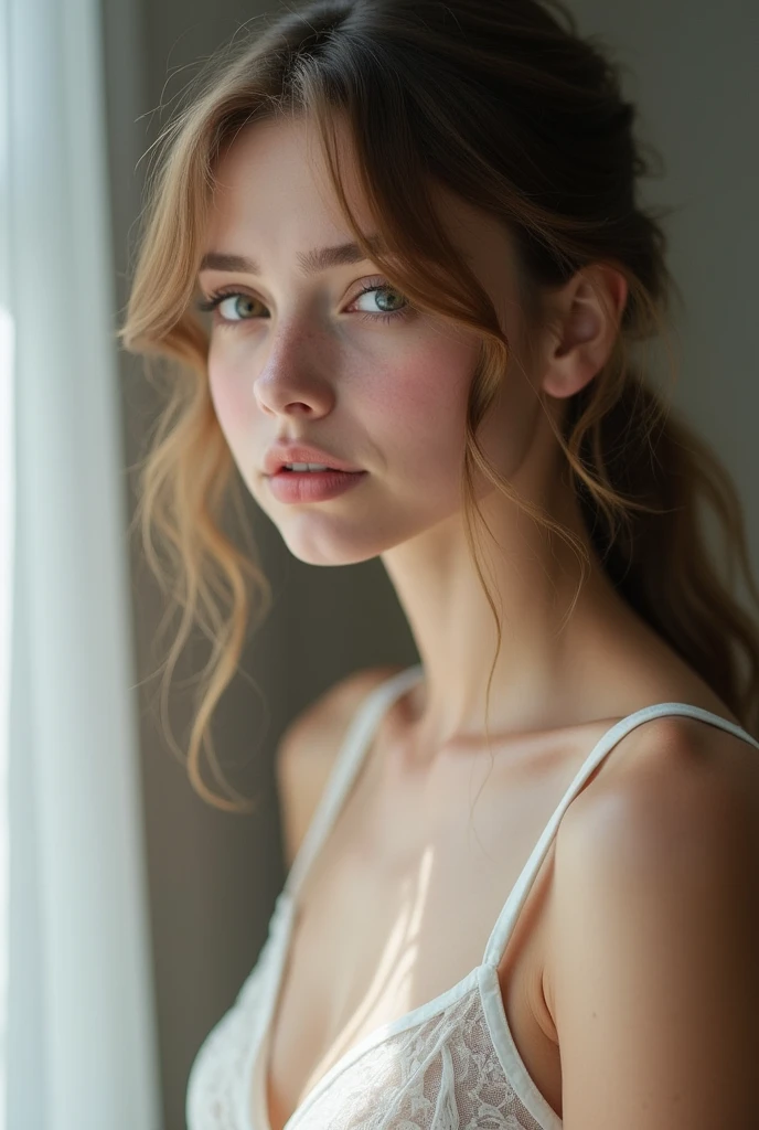 ((1 Russian woman)), (Read Manzanares) (Tween Model, , young)), ethereal beauty, slim,Hard breasts, Soft Light, ((David Hamilton Style)), Close-up photo, masterpiece, 最high quality, Photorealistic, 8k, High resolution, Detailed skin, 8k ウルトラHD, Digital SLR, Soft Lighting, high quality, Film Grain, Fujifilm XT3