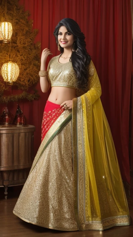(masterpiece Portrait Photography:1.3) of a ravishing tall seductress girl celebrating Diwali by lighting Diyas, in a elegant Lane, wearing elegant Lehenga and Choli, navel, (ravishing glossy wavy backlit hair),lots of diyas, soft dramatic lighting, Diwali decorations, lanterns, children celebrating Diwali, backlit, light rays, highly detailed, trending on artstation, rich colour, festive portrait