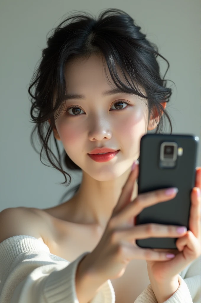 Korean girl selfie ultra realistic 