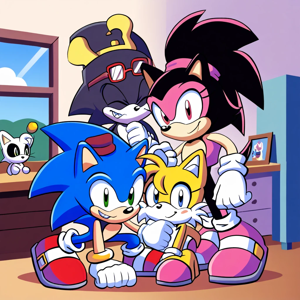 sonic the hedger by crozen, sonic oc, sora as a cat, cel shaded!!!, cel shaded:15, from sonic, cel - shaded art style, cel shaded, lineless, clean cel shaded, art in the style of joshy sly, cel shaded anime, cel-shaded:15, cartoonish cute, cel shadow