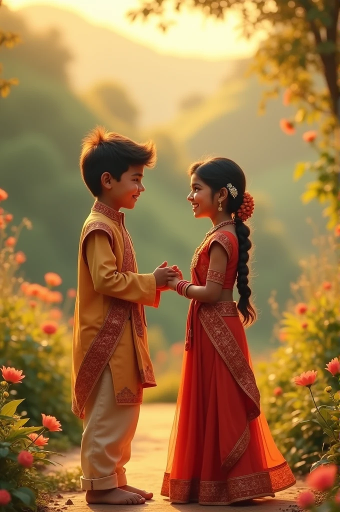Indian boy proposing a beautiful indian girl 