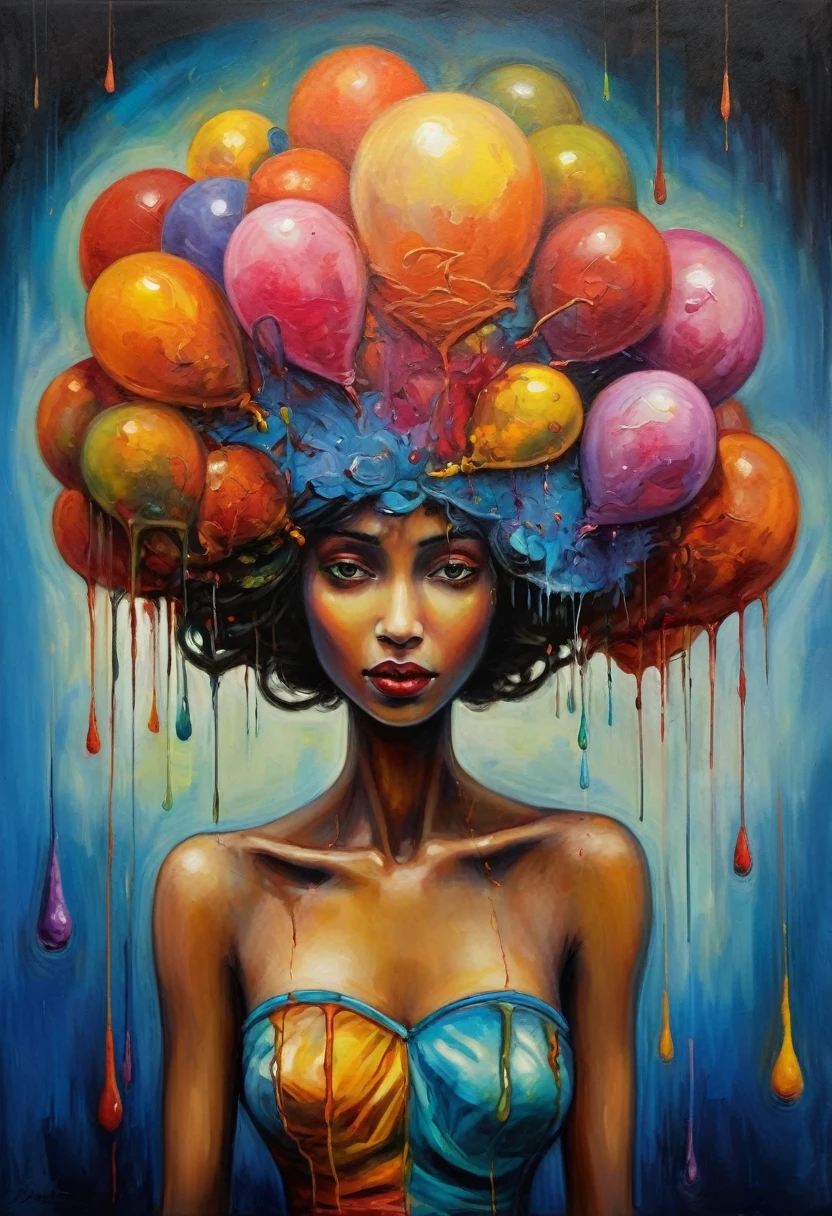 (Artistic Masterpiece of Romantic Life) ( (Themed Art of Life) ( (Conceptual Art) (NFT Exclusive) (Fauvism Work) ()”) Where visual poetry transcends traditional boundaries and embraces the dynamic interplay between creativity and technology Takes),dripping paint,darkart,style, in the style of esao andrews