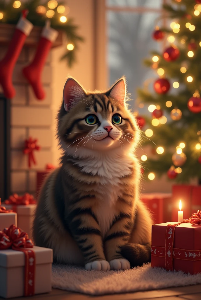 A cat at Christmas
