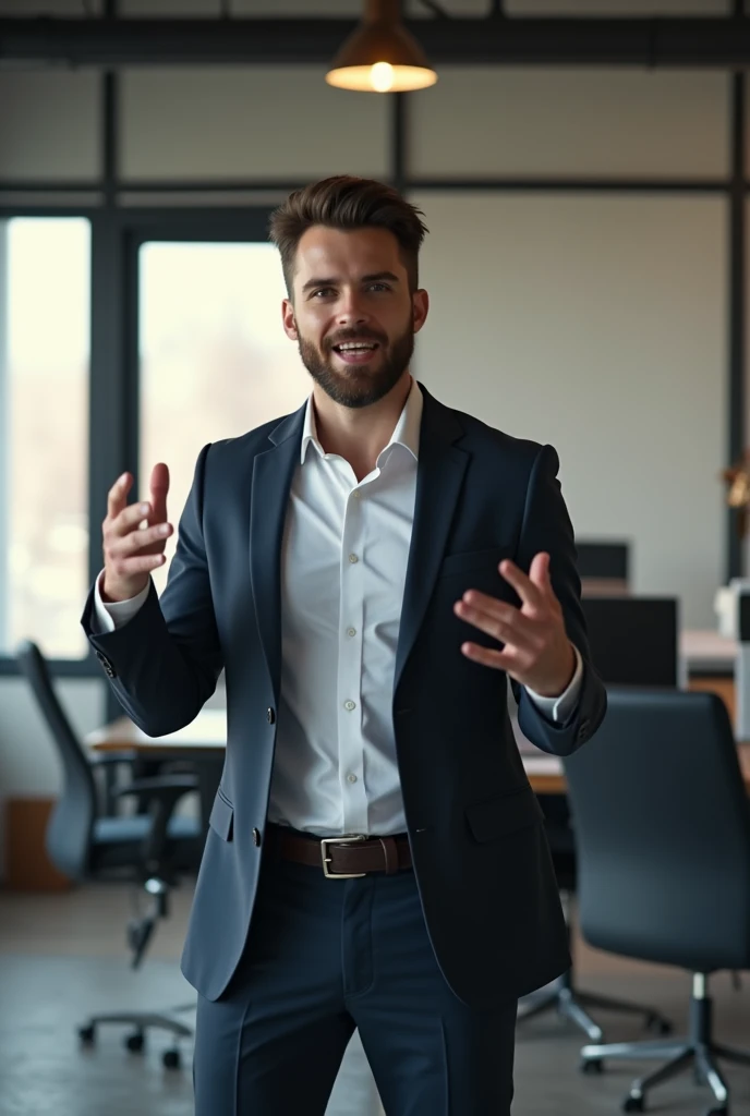 Create Office men image's for yt contant creater only men single image some things are raging position of hand like beginning