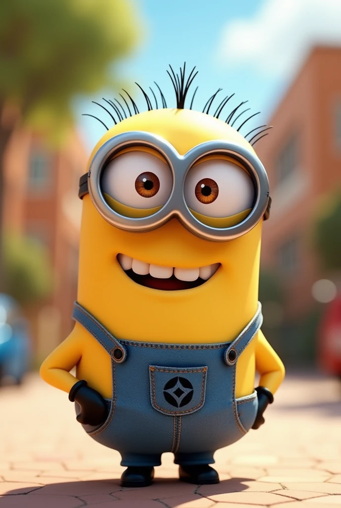a short friend dressed as a minion