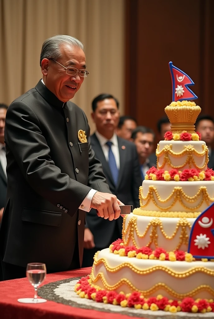 Nepal prime minister cut cake of 3200+