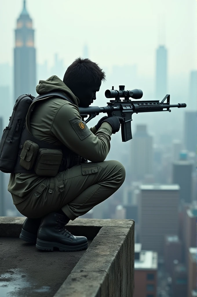 Create a sniper on a rooftop