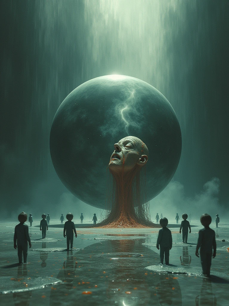Vomiting perfusion of miniature replicas of your self into an eternal Oblivion, residing deep in you mirror reflection, with no splash back, as your reflection reaches out at you, as they get covered in puke, and parasitic midgets
